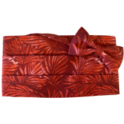Red Hawaiian Leaves Cummerbund and Bow Tie Set